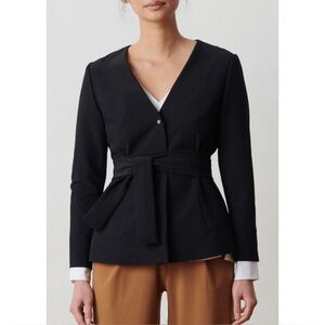 ADAY Women’s Trailblazer Belted Suit Jacket Blazer in Black XS